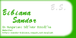 bibiana sandor business card